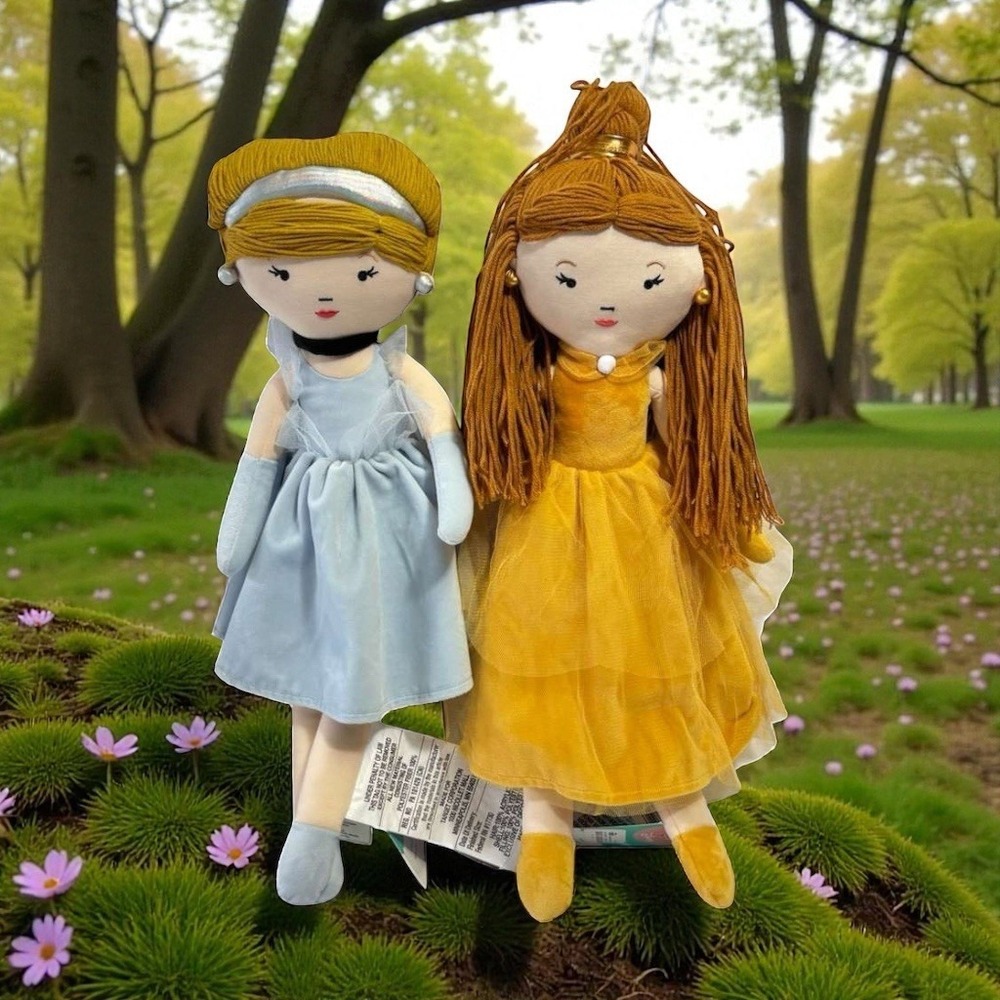 Princess Belle And Cinderella Dolls-The Disney Collection‎ by Pillowfort (NWT)